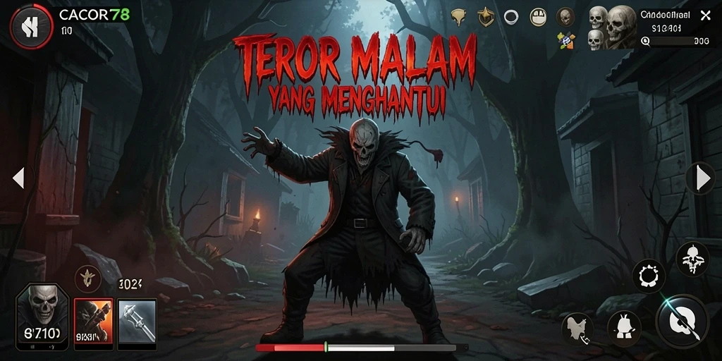 Screenshot gameplay menegangkan dari CACOR78 dengan suasana Horror yang mencekam.