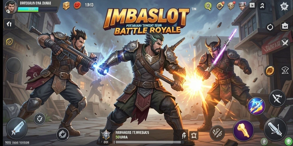 Screenshot gameplay IMBASLOT menampilkan aksi pertempuran mendebarkan.
