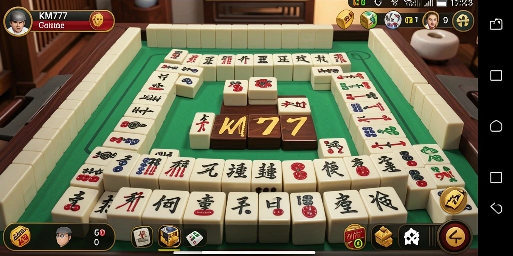 Tampilan gameplay KM777 yang seru dan mengasyikkan saat bermain Mahjong.