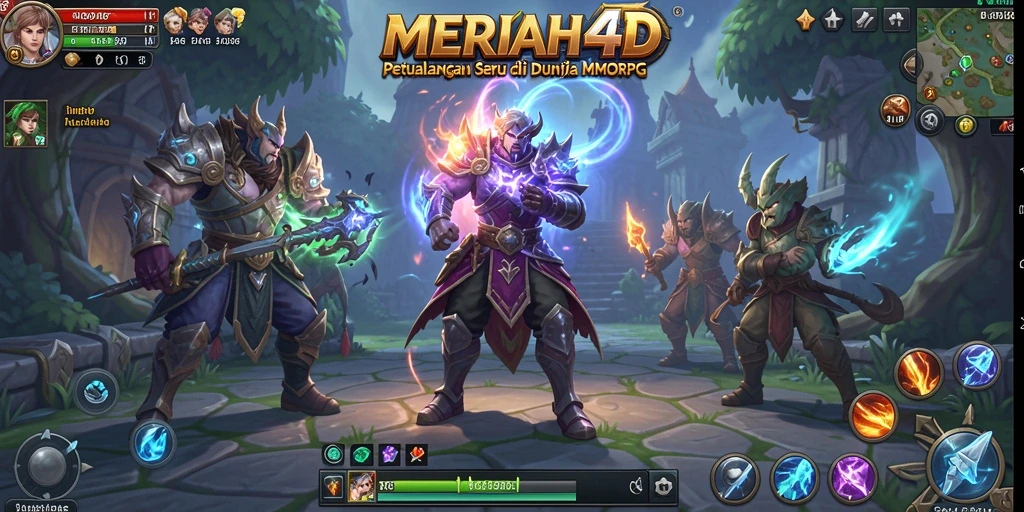 Screenshot gameplay MERIAH4D menampilkan pertarungan epik di dunia fantasi.