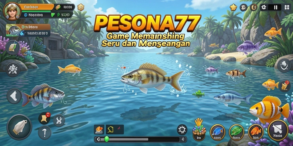 Tampilan gameplay PESONA77 yang menarik saat memancing ikan.